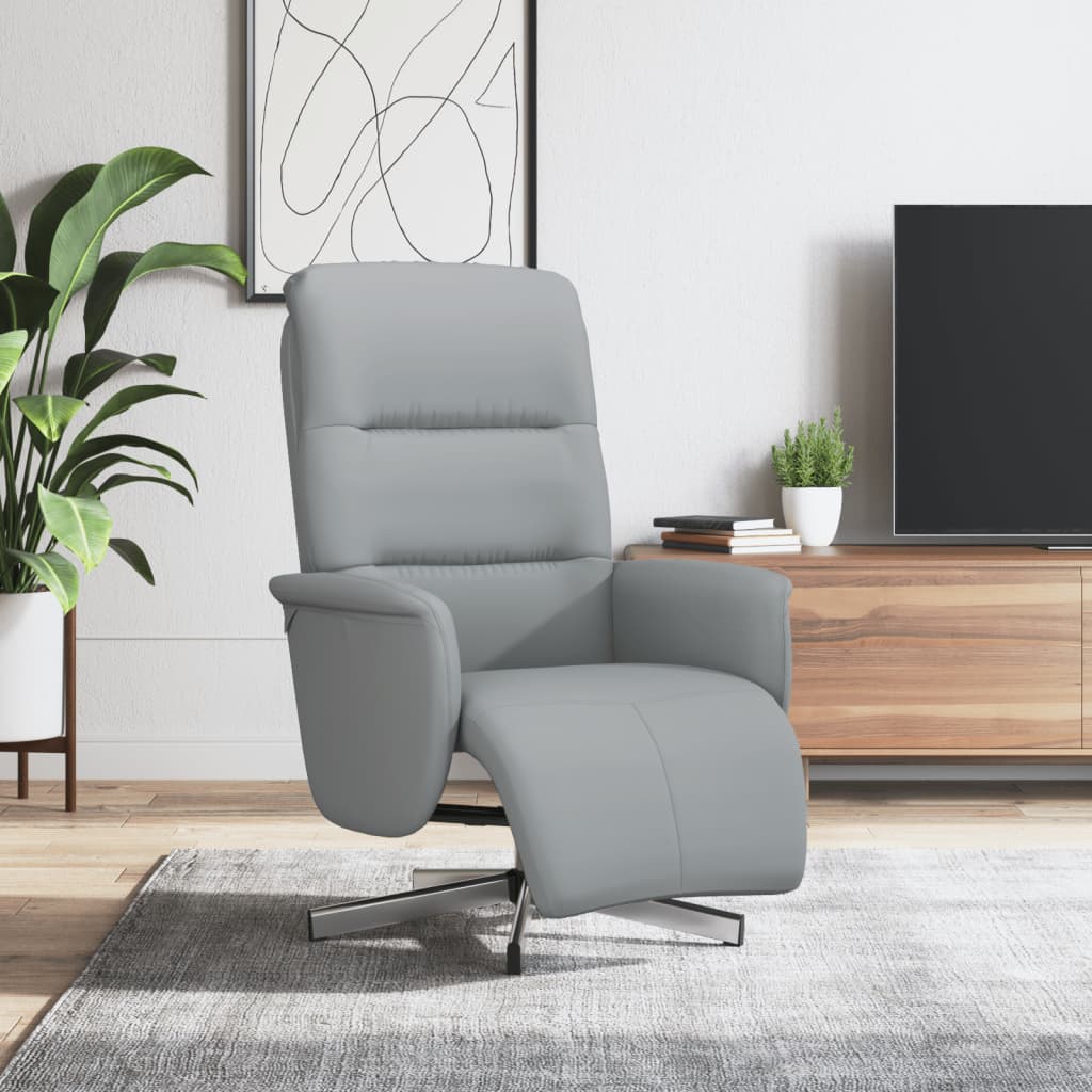 vidaXL Fauteuil verstelbaar met voetensteun stof lichtgrijs