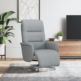 vidaXL Fauteuil verstelbaar met voetensteun stof lichtgrijs