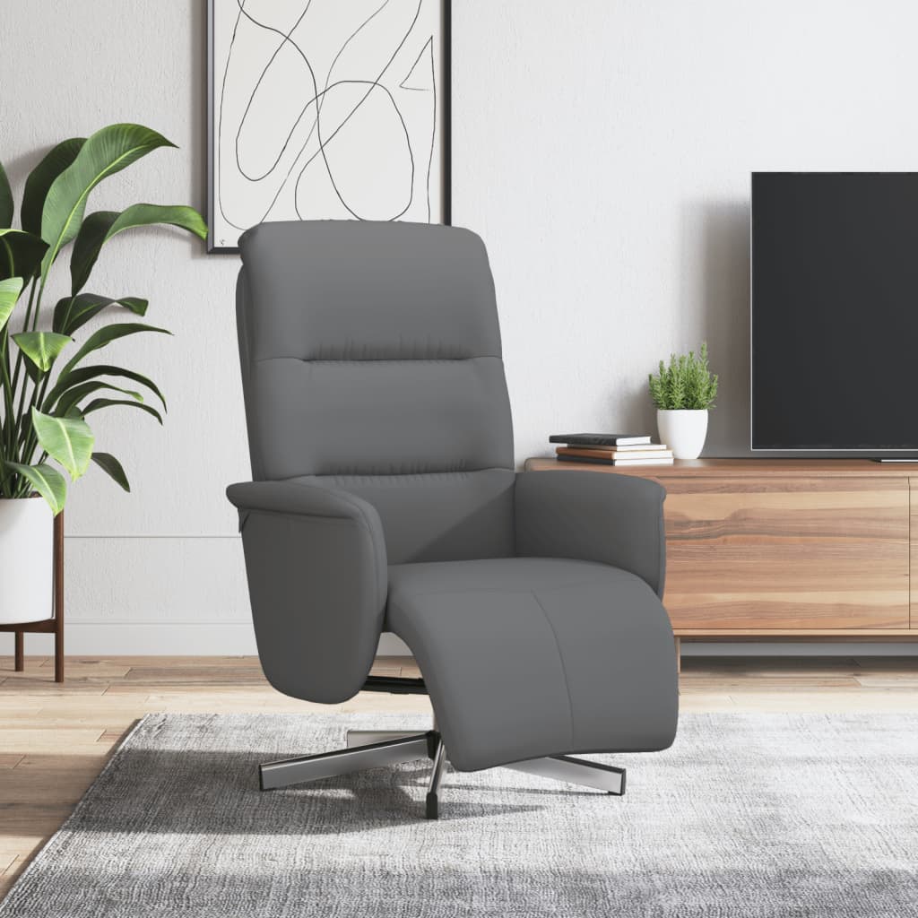 vidaXL Fauteuil verstelbaar met voetensteun stof lichtgrijs