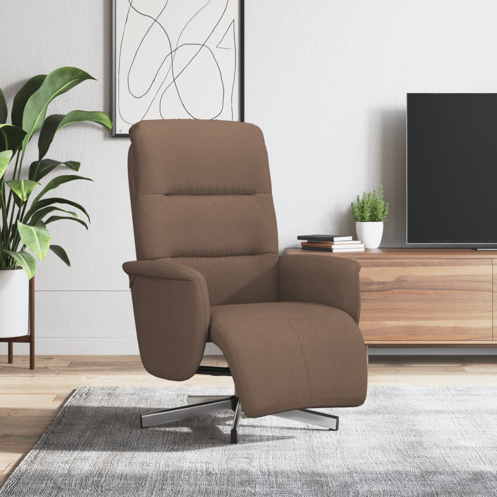 vidaXL Fauteuil verstelbaar met voetensteun stof lichtgrijs
