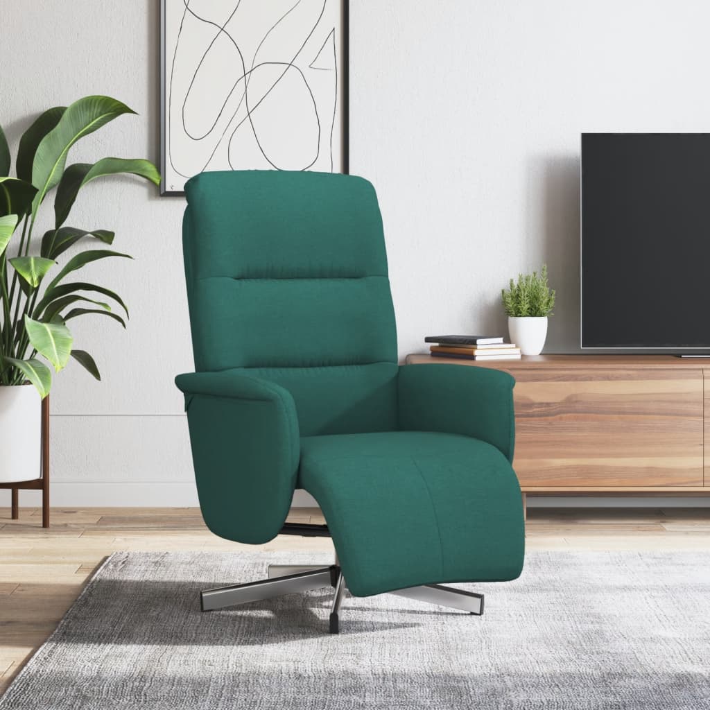 vidaXL Fauteuil verstelbaar met voetensteun stof lichtgrijs