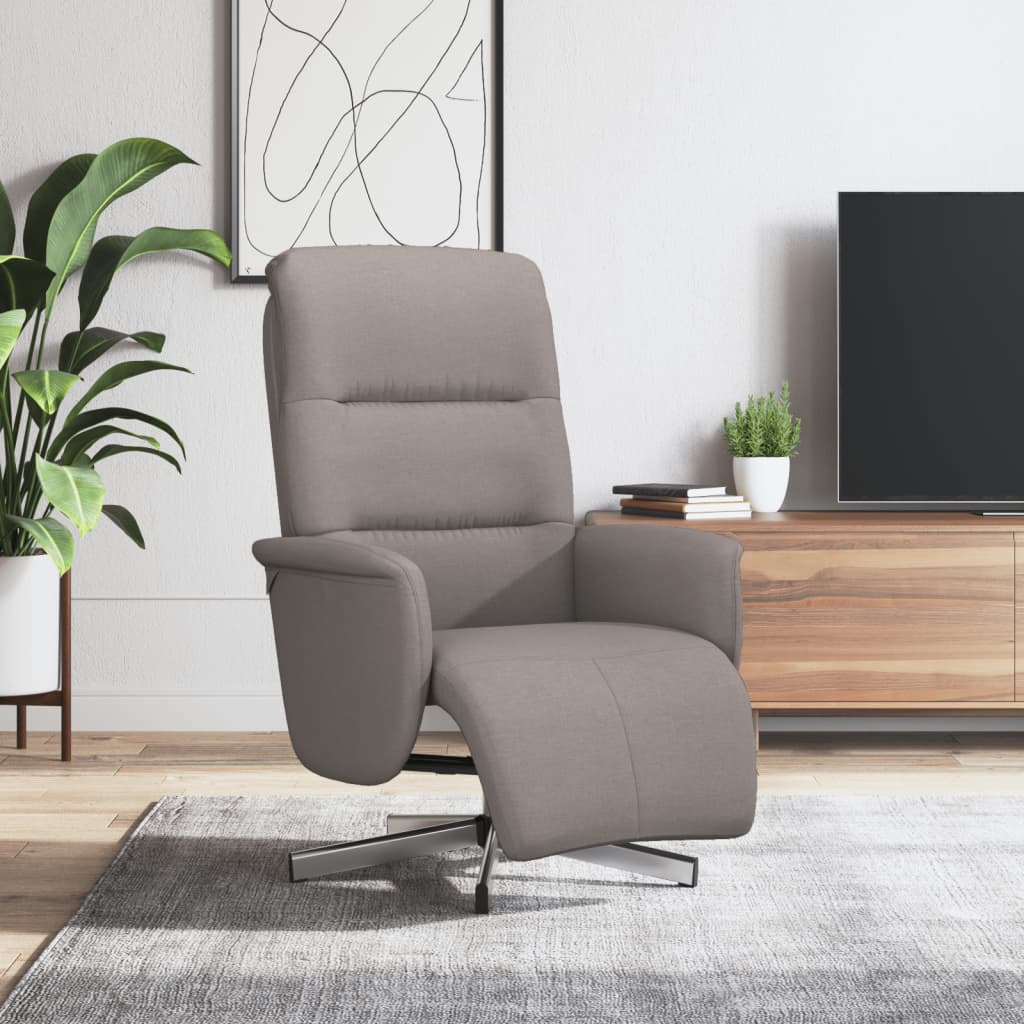 vidaXL Fauteuil verstelbaar met voetensteun stof lichtgrijs