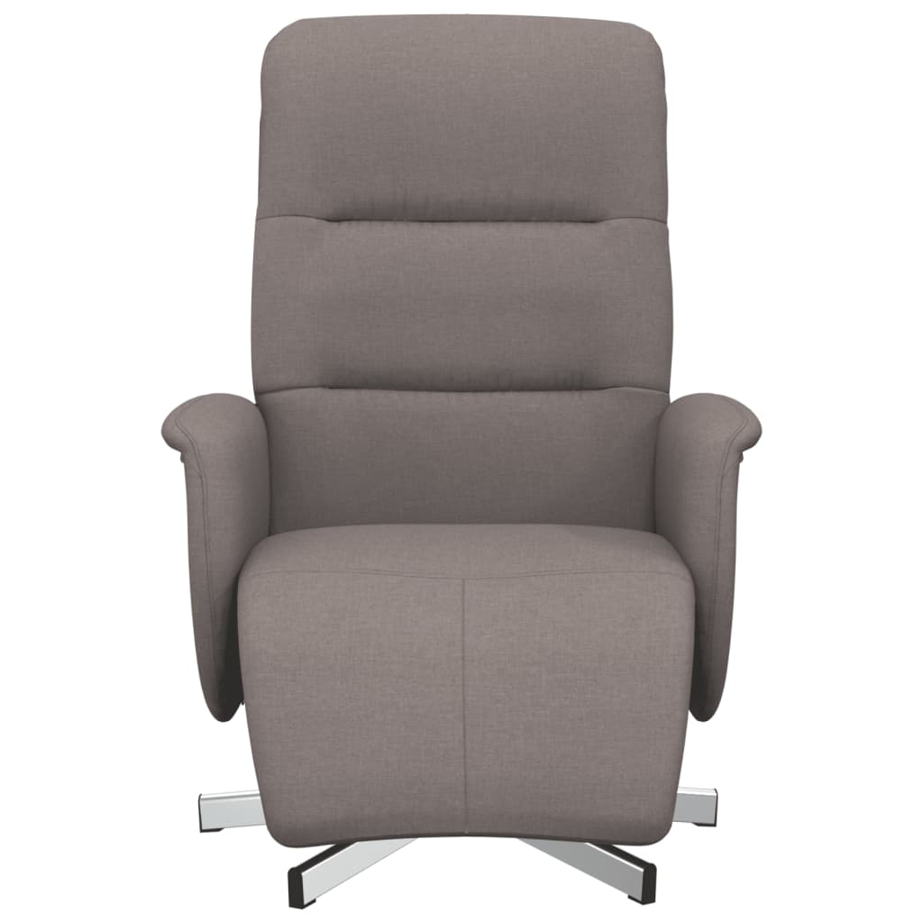 vidaXL Fauteuil verstelbaar met voetensteun stof lichtgrijs