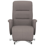 vidaXL Fauteuil verstelbaar met voetensteun stof lichtgrijs