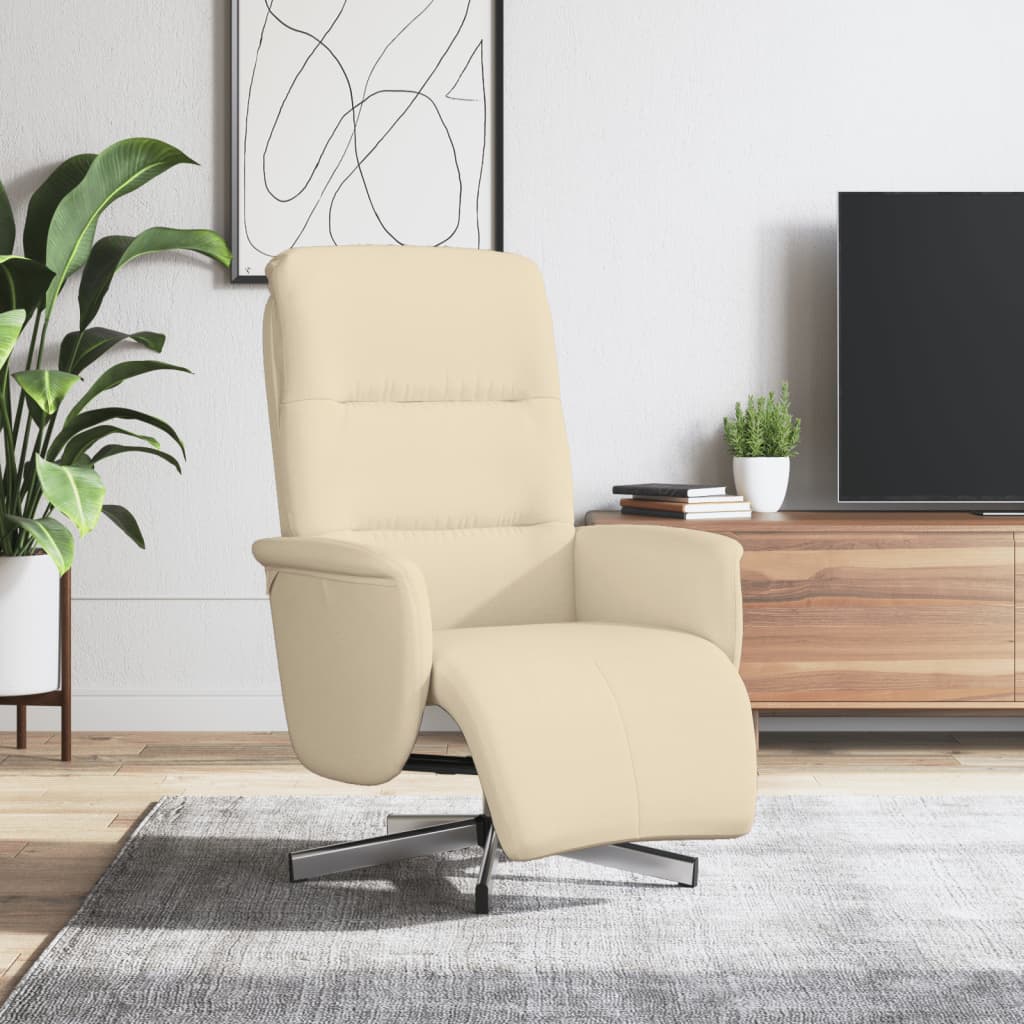 vidaXL Fauteuil verstelbaar met voetensteun stof lichtgrijs