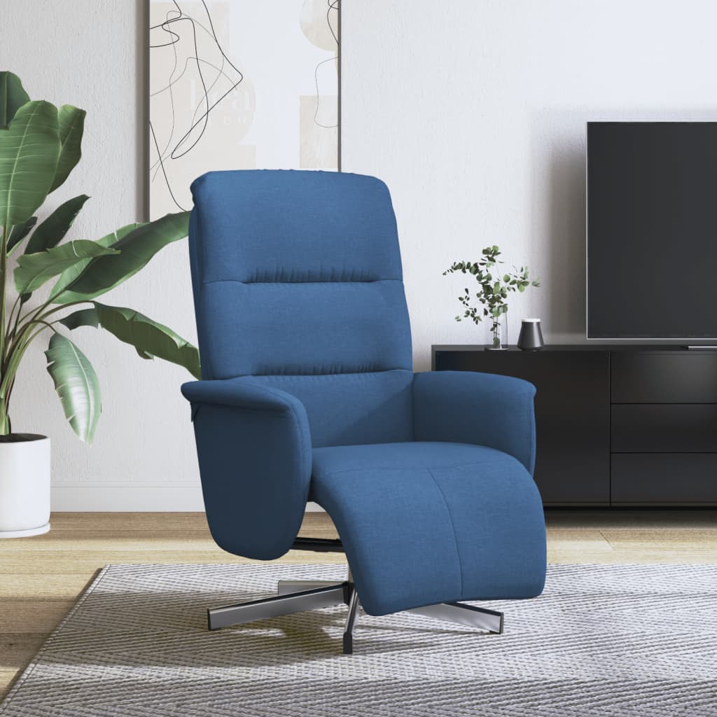 vidaXL Fauteuil verstelbaar met voetensteun stof lichtgrijs