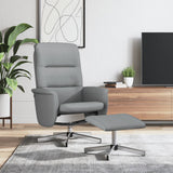 vidaXL Recliner with Footrest Fabric Light Grey