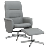 vidaXL Recliner with Footrest Fabric Light Grey