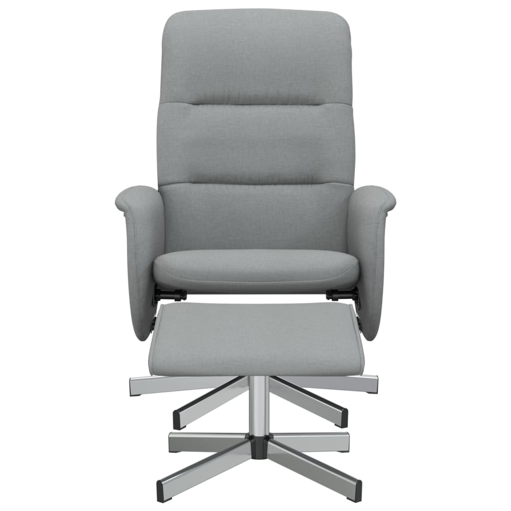 vidaXL Recliner with Footrest Fabric Light Grey