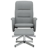 vidaXL Recliner with Footrest Fabric Light Grey