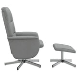 vidaXL Recliner with Footrest Fabric Light Grey