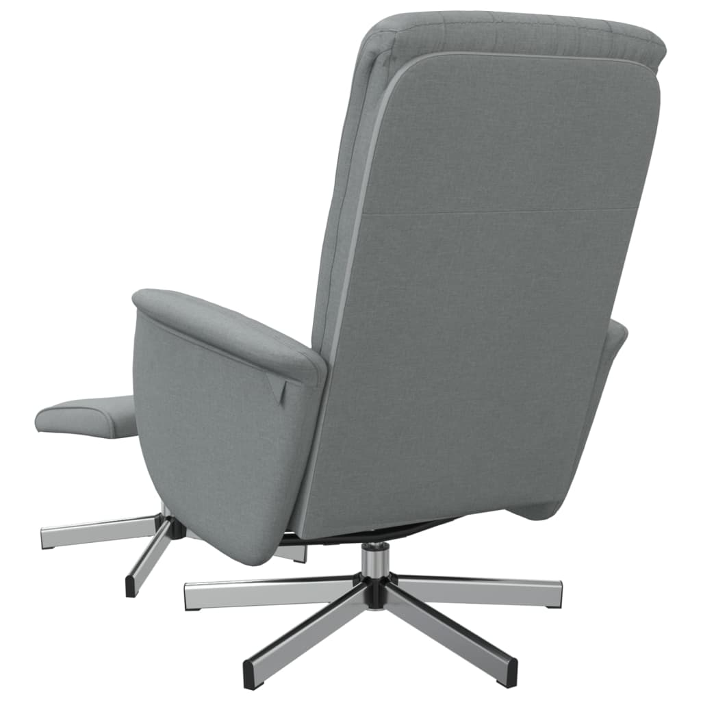 vidaXL Recliner with Footrest Fabric Light Grey