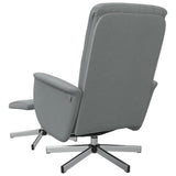 vidaXL Recliner with Footrest Fabric Light Grey