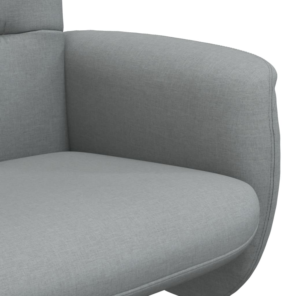 vidaXL Recliner with Footrest Fabric Light Grey