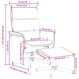 vidaXL Recliner with Footrest Fabric Light Grey
