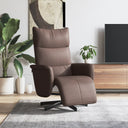 vidaXL Fauteuil verstelbaar met voetensteun kunstleer crèmekleurig