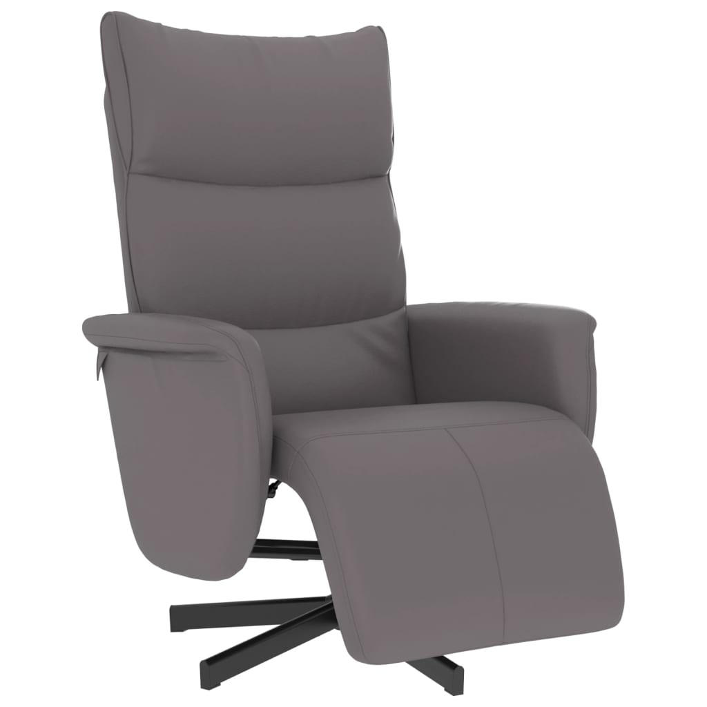 vidaXL Fauteuil verstelbaar met voetensteun kunstleer crèmekleurig