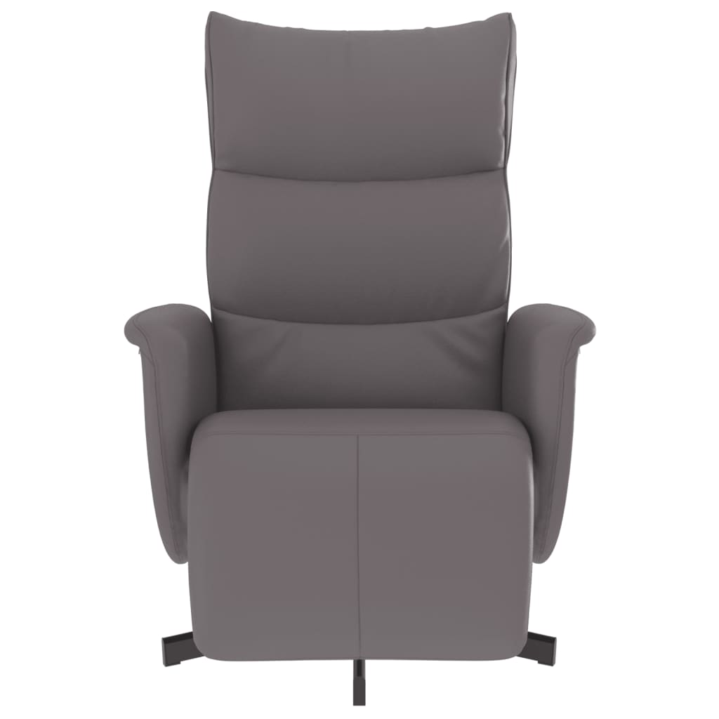 vidaXL Fauteuil verstelbaar met voetensteun kunstleer crèmekleurig