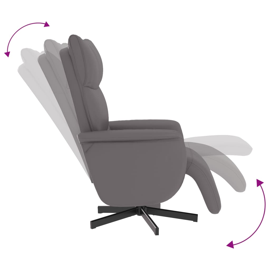 vidaXL Fauteuil verstelbaar met voetensteun kunstleer crèmekleurig