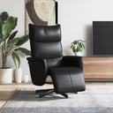vidaXL Fauteuil verstelbaar met voetensteun kunstleer crèmekleurig