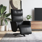 vidaXL Fauteuil verstelbaar met voetensteun kunstleer crèmekleurig