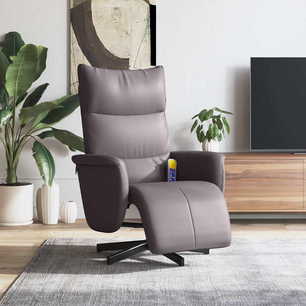 vidaXL Massagestoel verstelbaar met voetensteun kunstleer crèmekleurig