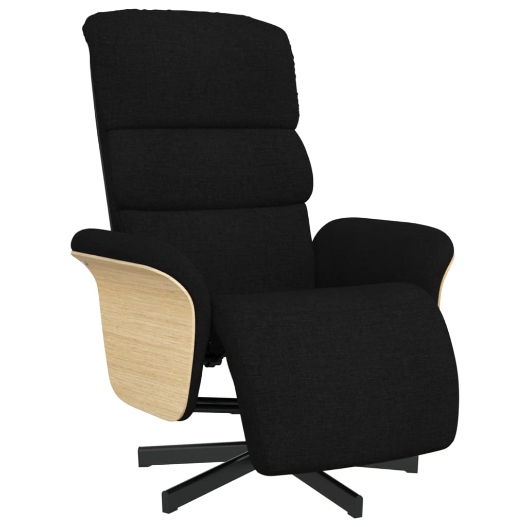 vidaXL Fauteuil verstelbaar met voetensteun stof lichtgrijs