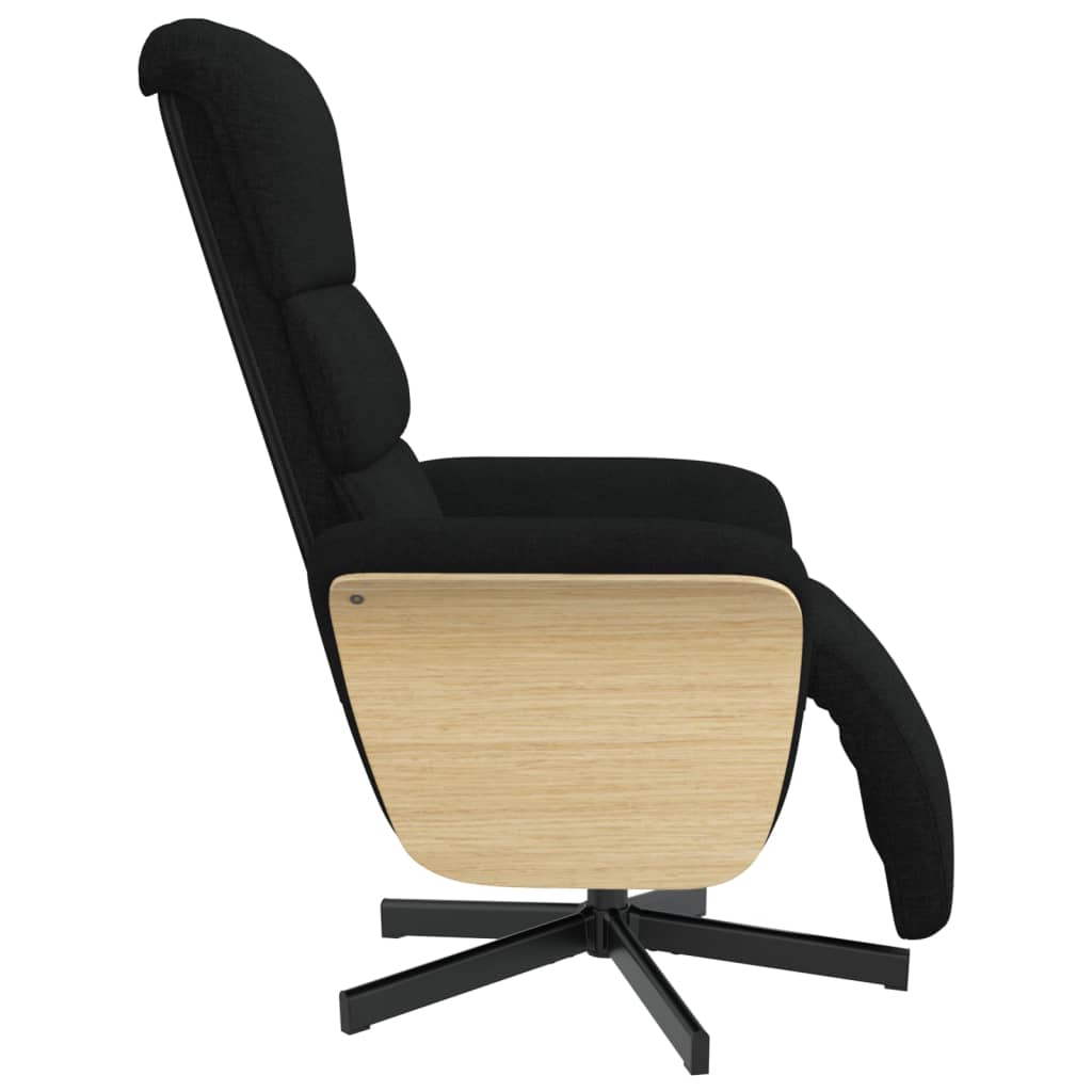 vidaXL Fauteuil verstelbaar met voetensteun stof lichtgrijs