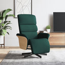 vidaXL Fauteuil verstelbaar met voetensteun stof lichtgrijs