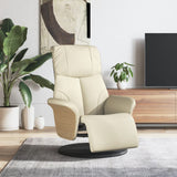 vidaXL Fauteuil verstelbaar met voetensteun kunstleer crèmekleurig