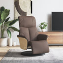 vidaXL Fauteuil verstelbaar met voetensteun kunstleer crèmekleurig