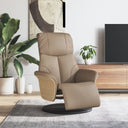 vidaXL Fauteuil verstelbaar met voetensteun kunstleer crèmekleurig
