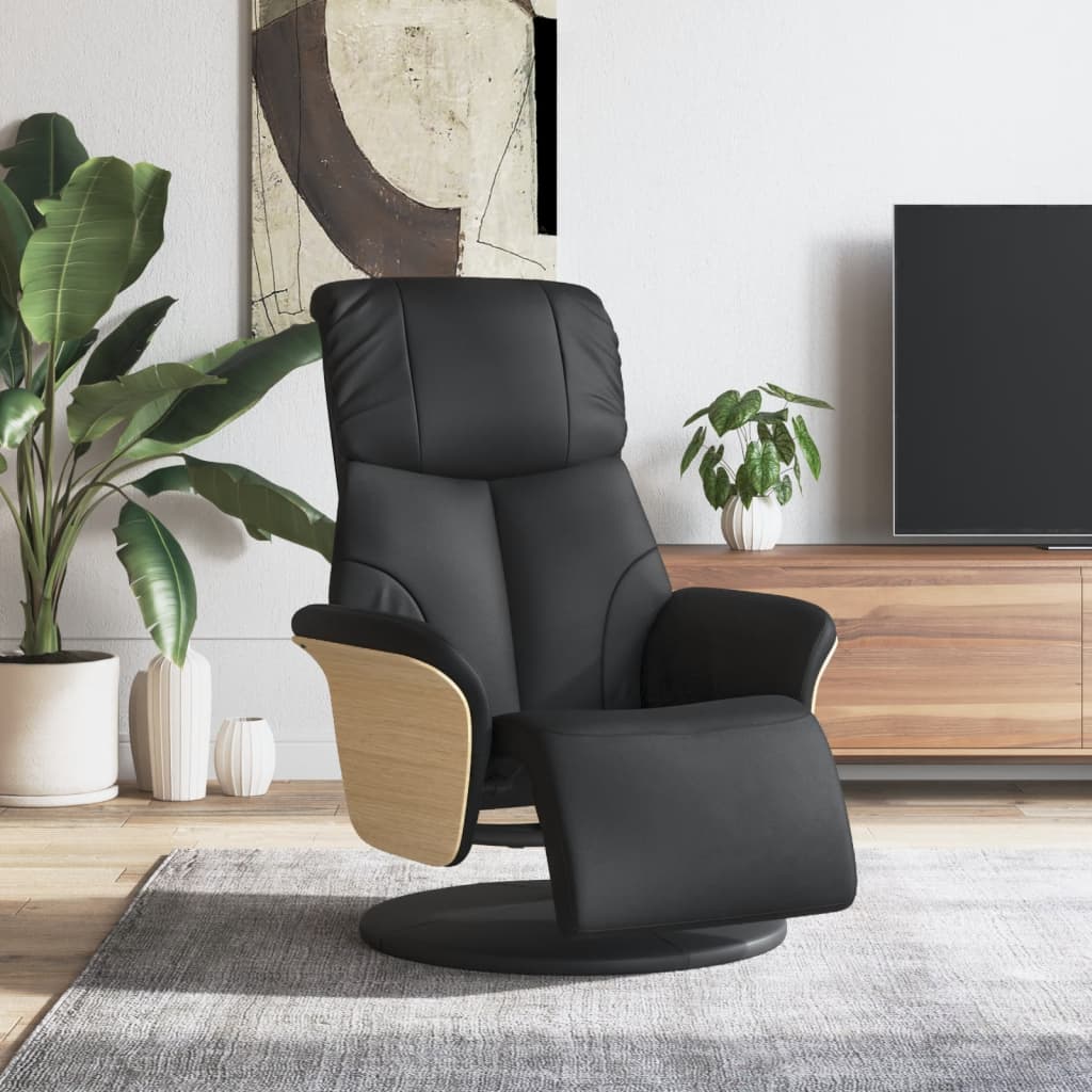 vidaXL Fauteuil verstelbaar met voetensteun kunstleer crèmekleurig
