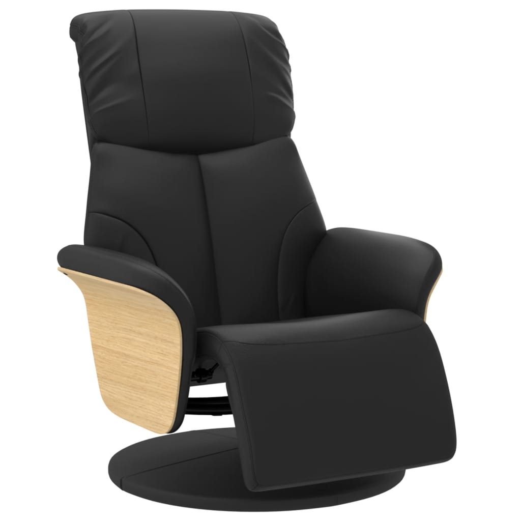 vidaXL Fauteuil verstelbaar met voetensteun kunstleer crèmekleurig