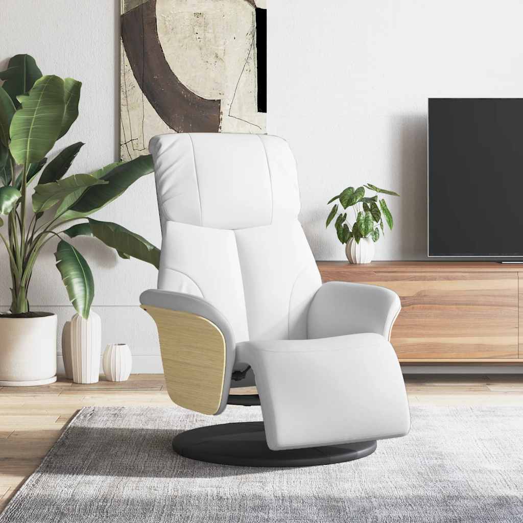 vidaXL Fauteuil verstelbaar met voetensteun kunstleer crèmekleurig