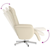 vidaXL Fauteuil verstelbaar met voetensteun kunstleer crèmekleurig