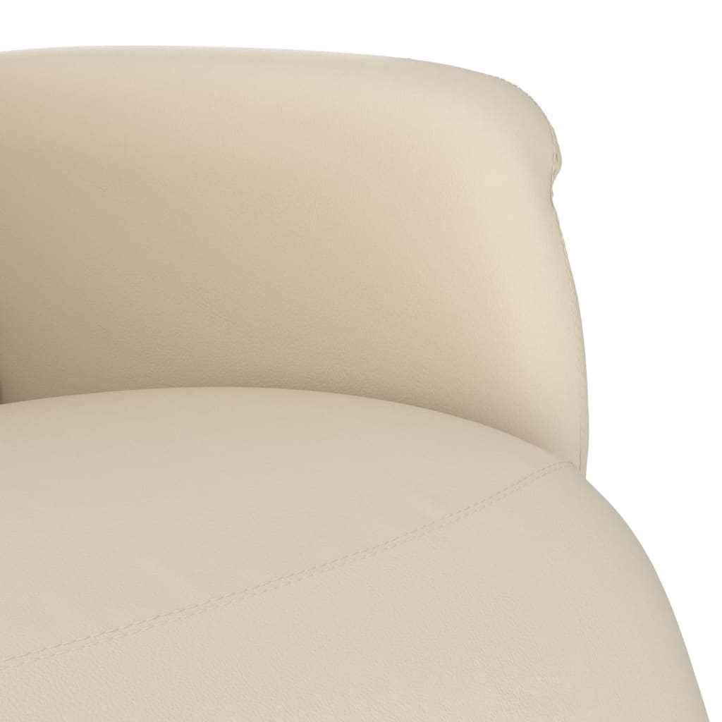 vidaXL Fauteuil verstelbaar met voetensteun kunstleer crèmekleurig