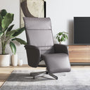 vidaXL Fauteuil verstelbaar met voetensteun kunstleer crèmekleurig