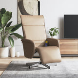 vidaXL Fauteuil verstelbaar met voetensteun kunstleer crèmekleurig