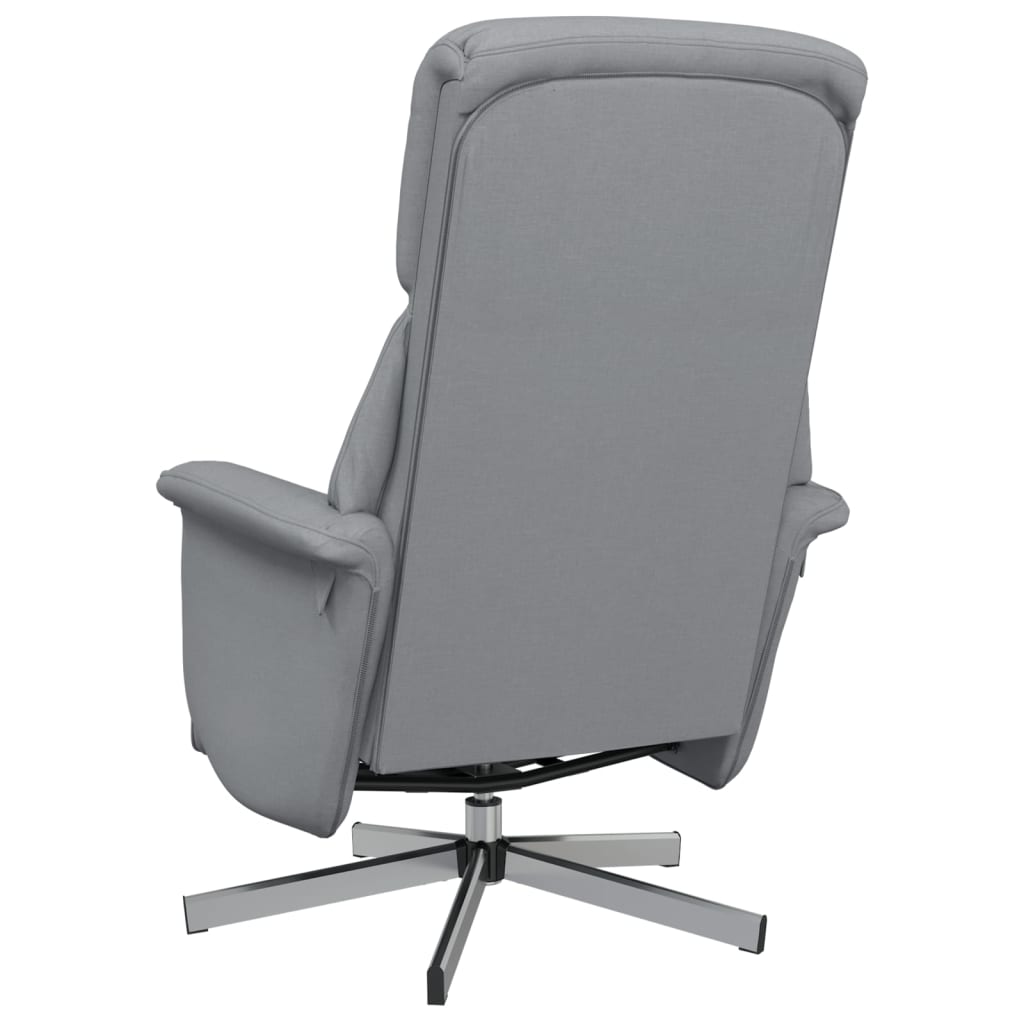 vidaXL Fauteuil verstelbaar met voetensteun stof lichtgrijs