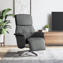 vidaXL Fauteuil verstelbaar met voetensteun stof lichtgrijs