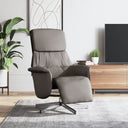 vidaXL Fauteuil verstelbaar met voetensteun stof lichtgrijs