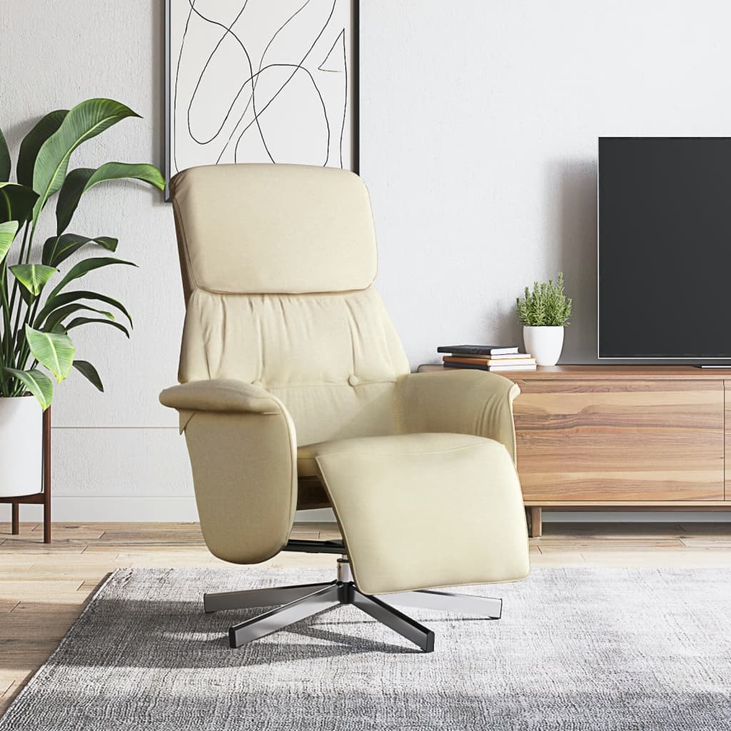 vidaXL Fauteuil verstelbaar met voetensteun stof lichtgrijs