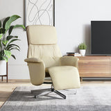 vidaXL Fauteuil verstelbaar met voetensteun stof lichtgrijs