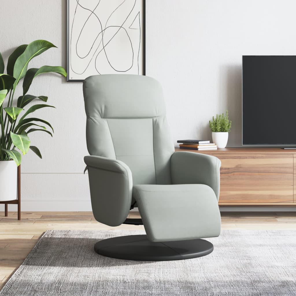 vidaXL Fauteuil met voetensteun verstelbaar fluweel blauw