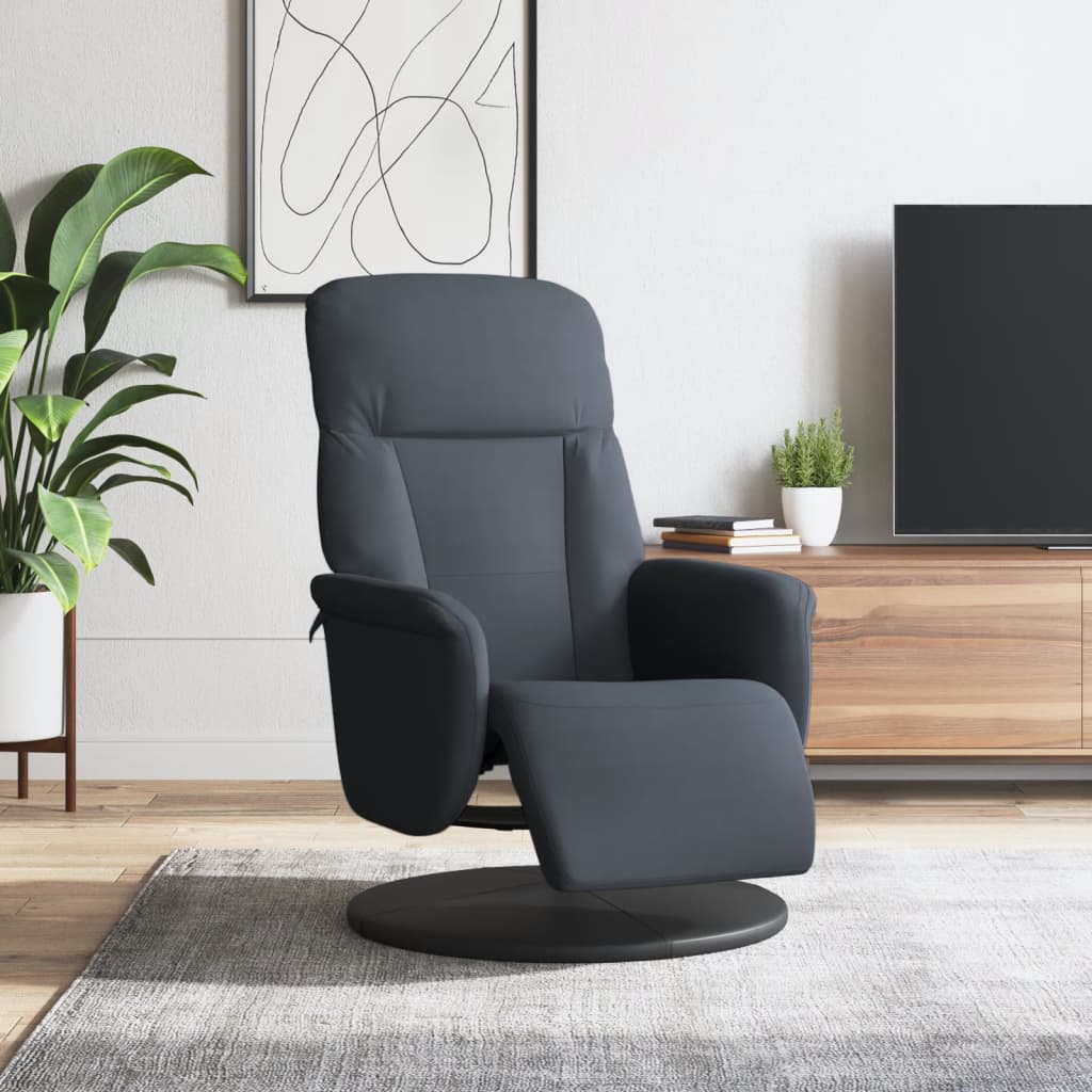 vidaXL Fauteuil met voetensteun verstelbaar fluweel blauw