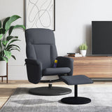 vidaXL Adjustable Massage Recliner with Footstool Velvet Dark Grey