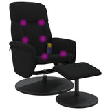vidaXL Adjustable Massage Recliner with Footstool Velvet Dark Grey