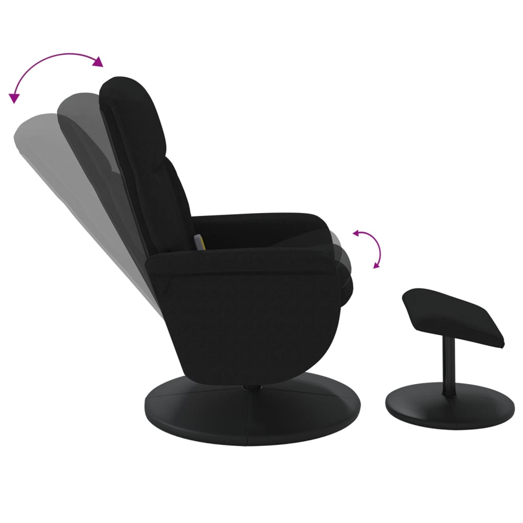 vidaXL Adjustable Massage Recliner with Footstool Velvet Dark Grey