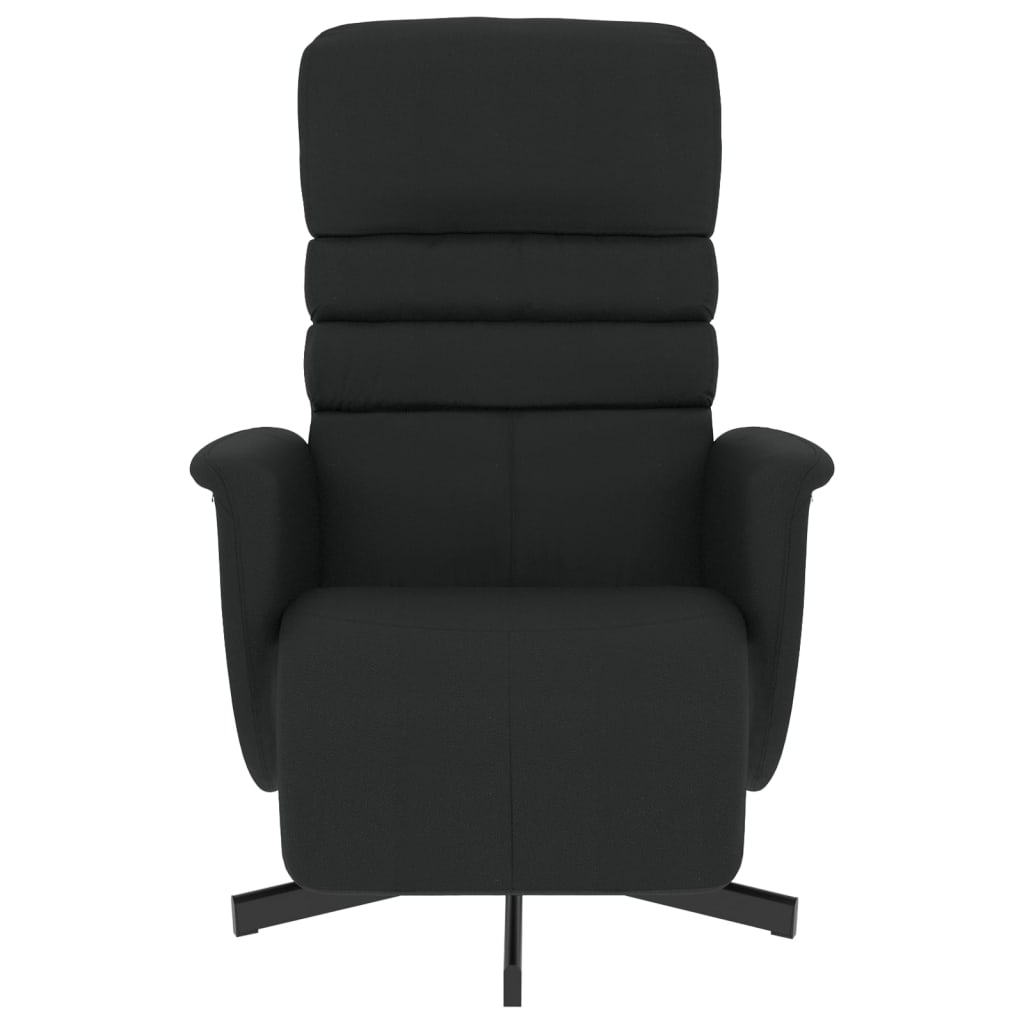 vidaXL Fauteuil verstelbaar met voetensteun kunstleer zwart